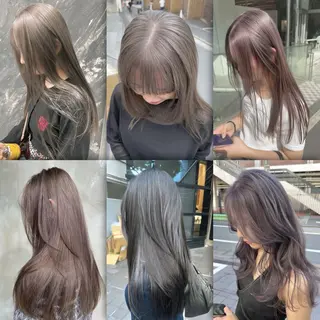 ロング カラー レイヤーカット 透明感カラーのヘアスタイル