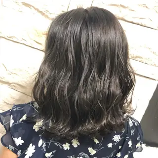 ミディアム カラー ヘアアレンジ メンズ キッズ ネイル マツエク・マツパ 透明感カラー🤎 ゆりのヘアスタイル