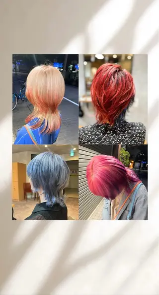 セミロング カラー レイヤー/透けカラー ✨KANAのヘアスタイル