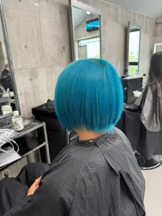 ショート カラー メンズ ☁️かずき☁️青.紫 推し活カラー💫のヘアスタイル