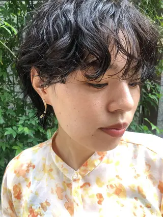 ショート パーマ ヘアアレンジ 抜け感ボブ×パーマ |kazaneのヘアスタイル