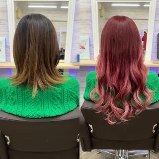 ロング カラー ヘアアレンジ アイブロウ LAVENDIA 初音のヘアスタイル