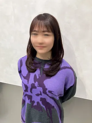 セミロング カラー 💖ブリーチなし透明 感💖ASAHIのヘアスタイル