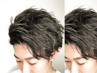 ミディアム カラー メンズ メンズヘア特化 崎田 成人のヘアスタイル
