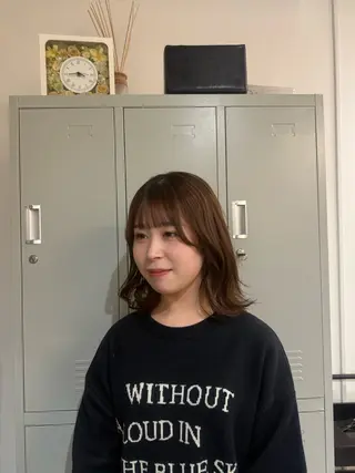 ミディアム 透明感カラー🫧 🍒久留米美容室のヘアスタイル