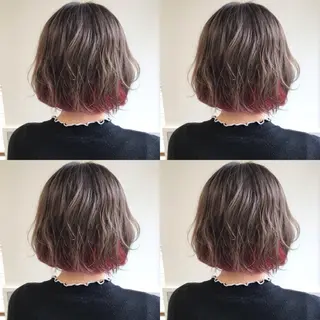 ミディアム カラー 小栗 麻衣のヘアスタイル