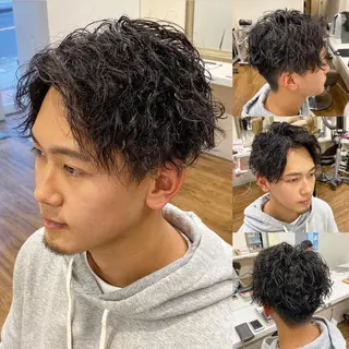 メンズ 🟦メンズパーマ🟦 横浜駅｜小上馬淳司のヘアスタイル