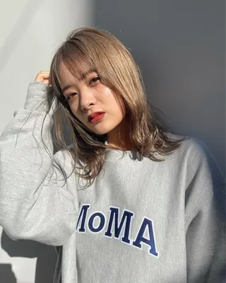 ミディアム カラー ヘアアレンジ 美容室sand 横浜のヘアスタイル