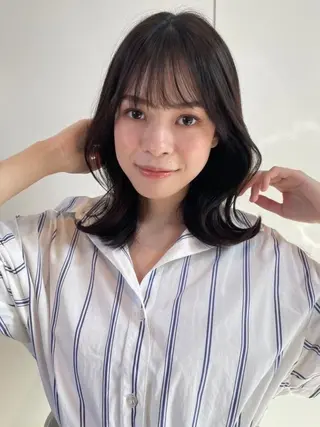 セミロング 韓国ヘア🕊村上 ののこ🕊のヘアスタイル