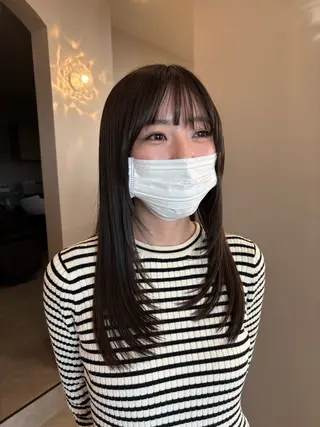 ロング ボブ/顔周りレイヤー 🎀momoka🎀のヘアスタイル