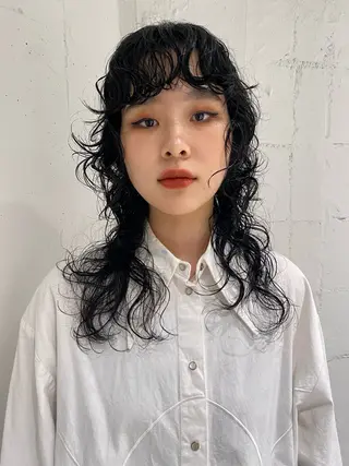 ロング パーマ レイヤーカット/ パーマ/鎌田実奈歩のヘアスタイル