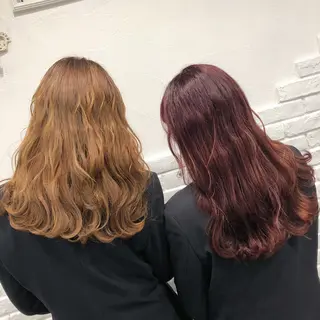 ロング カラー パーマ ヘアアレンジ メンズ キッズ ネイル マツエク・マツパ 💟Chloe原宿店 🩶ハイトーンのヘアスタイル