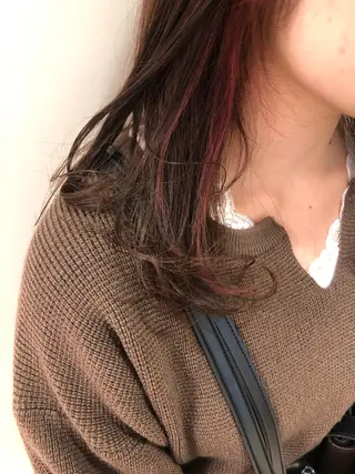 セミロング カラー 盛れるレイヤーカット 得意🌹井上美沙のヘアスタイル