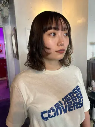 ミディアム maho/垢抜け カラーパーマメイクのヘアスタイル