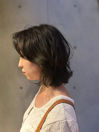 ミディアム カラー パーマ 似合わせカット /パーマ岡本淳平のヘアスタイル