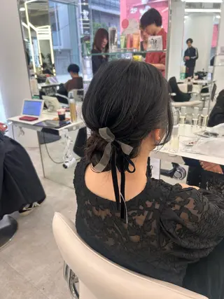 ロング ヘアアレンジ はるか/透明感暗髪 /ヘアアレンジ🤍のヘアスタイル