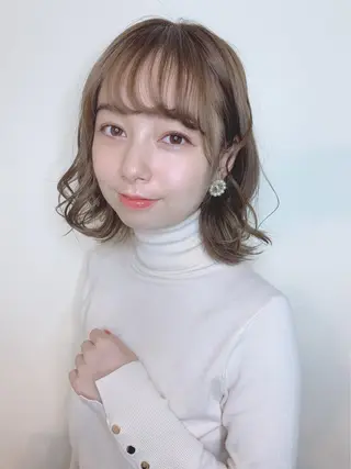ミディアム カラー パーマ ヘアアレンジ 【公式】amble luxe池袋東口🩷のヘアスタイル