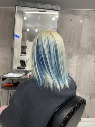 ミディアム カラー ☁️かずき☁️青.紫 推し活カラー💫のヘアスタイル