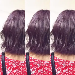 ミディアム カラー パーマ ヘアアレンジ 🫧柔色/トレンド カラー/川辺晴加のヘアスタイル