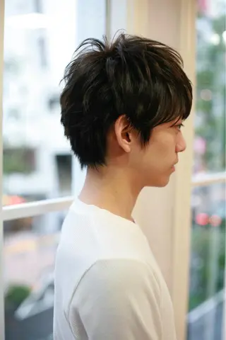 ミディアム パーマ メンズ 渡辺 裕輔のヘアスタイル