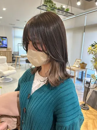 セミロング カラー 透明感カラー🥣 yukihoのヘアスタイル