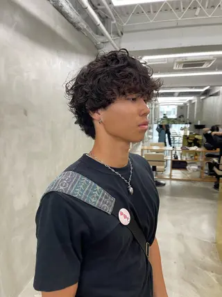 パーマ メンズ メンズカット パーマ[佐橋]のヘアスタイル