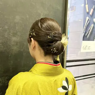 セミロング ヘアアレンジ ヘアセット/透明感 カラー/あんりんのヘアスタイル