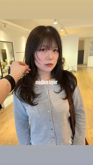 セミロング カラー KNACK/天王寺 美容室/レイヤーのヘアスタイル