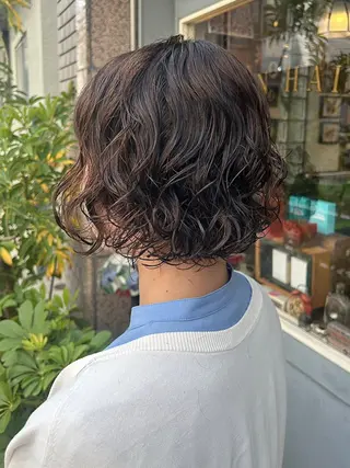 ショート パーマ 清水千優/パーマ/ メンズパーマのヘアスタイル