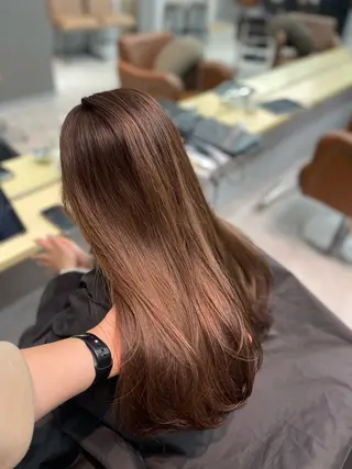 セミロング カラー 髪質改善/堀江 ケアカラーtoshiのヘアスタイル