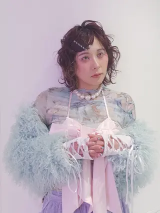 ミディアム パーマ 羽田 莉野のヘアスタイル