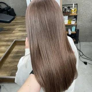 セミロング カラー Lull1人美容室 バレイヤージュのヘアスタイル