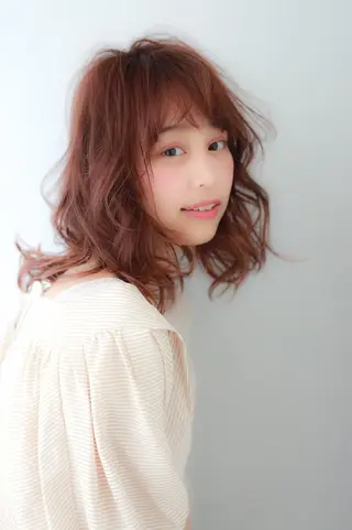 ミディアム カラー パーマ レイヤーカット✂️ 横浜No1♡下鳥翔子のヘアスタイル