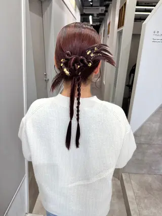 セミロング ヘアアレンジ 三輪 恭平のヘアスタイル