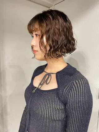 ミディアム カラー パーマ 表参道🌿赤み消し カラー/チナツのヘアスタイル