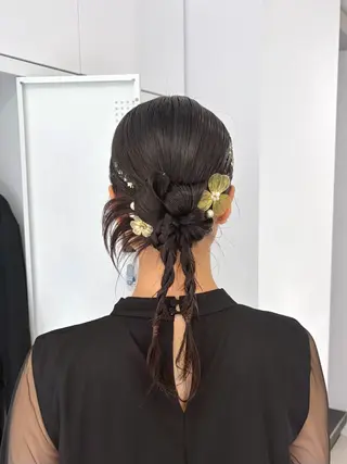 セミロング ヘアアレンジ グレージュ/ベージュ /経堂/sana🌱のヘアスタイル