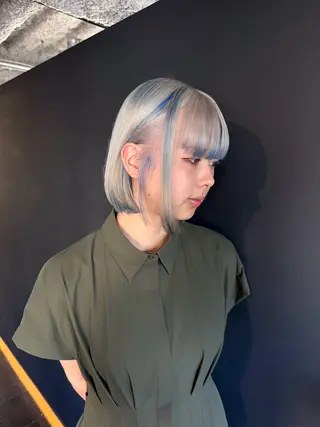 ショート カラー ブリーチ/エクステ/ 新宿/アリルのヘアスタイル