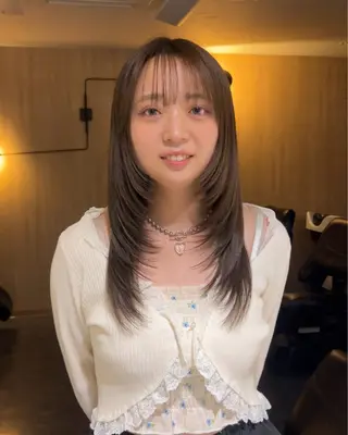 ロング 中田 姫歌のヘアスタイル