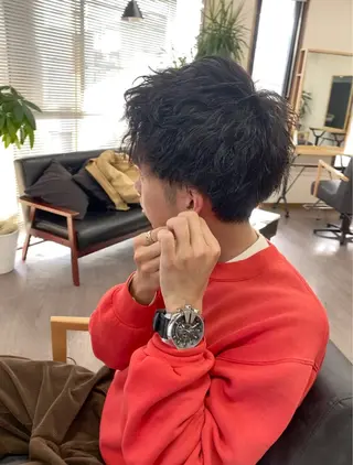 ショート パーマ メンズ こもり なおやのヘアスタイル