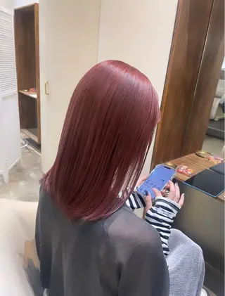 ミディアム カラー 【完全個室】髪質改善 暖色カラー/山崎唯奈のヘアスタイル