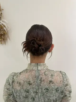 ロング カラー ヘアアレンジ タイトボブ個性派カラ ーAKANEのヘアスタイル