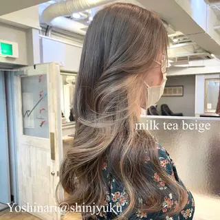 ロング カラー パーマ ヘアアレンジ メンズ ネイル マツエク・マツパ アイブロウ 新宿駅近♡友達とOK 🦋W -ワット -のヘアスタイル