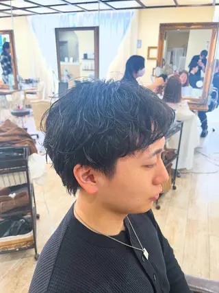 ショート パーマ メンズ ショートボブモデル縮 毛艶髪津田パーマのヘアスタイル
