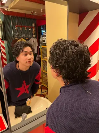 ミディアム パーマ メンズ 下北沢メンズサロン 松下隆世のヘアスタイル