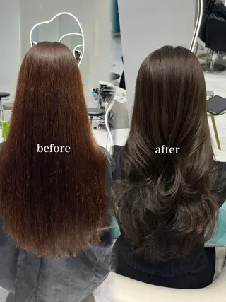 ロング カラー 𝑹𝒊𝒉𝒐🎀 名駅/大人韓国ヘアのヘアスタイル