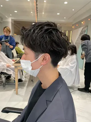 メンズ オリーブ カラー✨有坂映哉のヘアスタイル
