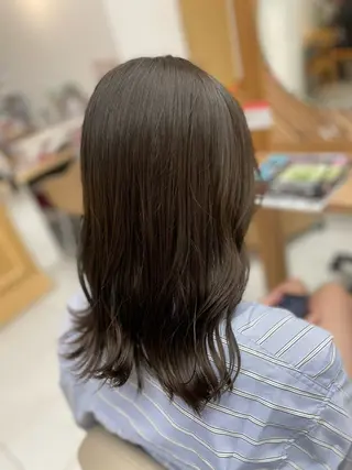 ミディアム カラー 福田千尋/インナー カラー/縮毛矯正のヘアスタイル