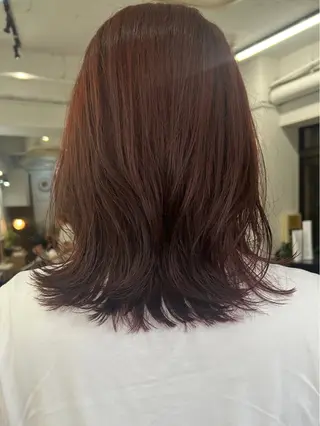 ミディアム カラー レイヤーボブ/ 艶カラー/サナ🌼のヘアスタイル