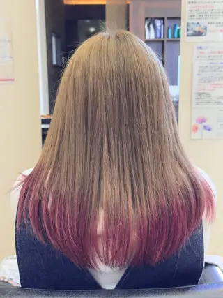 ロング カラー ✨透明感カラー✨ 縮毛矯正🌟石川菜摘のヘアスタイル