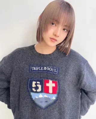 ショート カラー ハイトーンを育てる ブリーチカラー/牧原のヘアスタイル